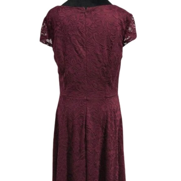 Bery Love Burgundy Lace Knee Length Women's Dress Size XL - Picture 5 of 12